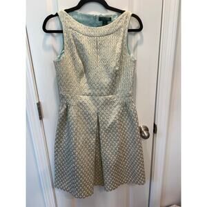 Lauren Ralph Lauren size 6 gold metallic and aqua sleeveless dress